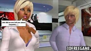 This sexy big tit 3D babe is getting fucked in the office porn video